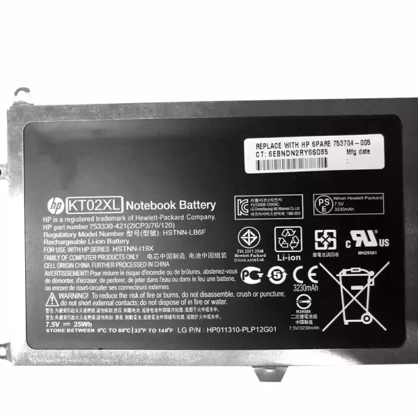 Акумулятор для ноутбука HP KT02XL - Зображення 3