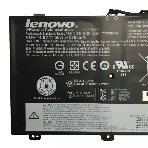 Акумулятор для ноутбука LENOVO 00HW001,SB10F46439 - Зображення 3