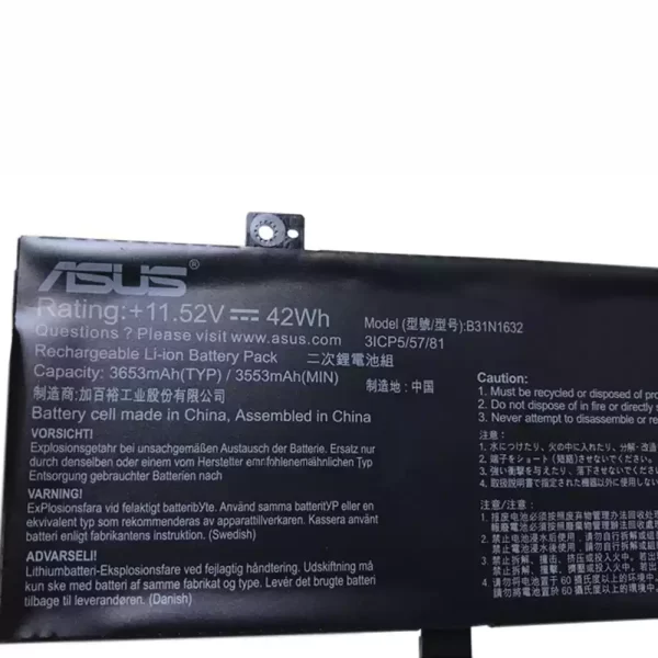 Акумулятор для ноутбука ASUS B31N1632 - Зображення 3