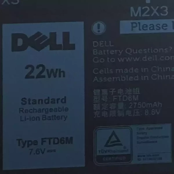 Акумулятор для ноутбука DELL FTD6M - Зображення 3