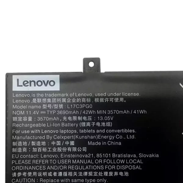 Акумулятор для ноутбука LENOVO L17C3PG0,5B10Q38232 - Зображення 3