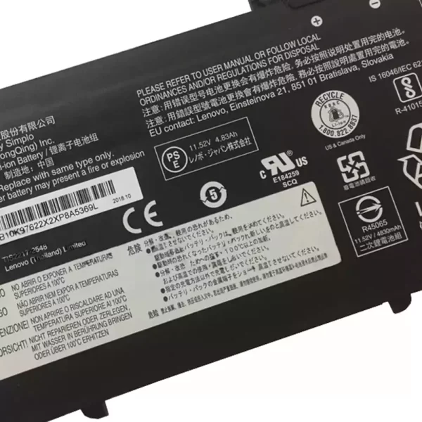 Акумулятор для ноутбука LENOVO 01AV480,SB10K97622 - Зображення 4