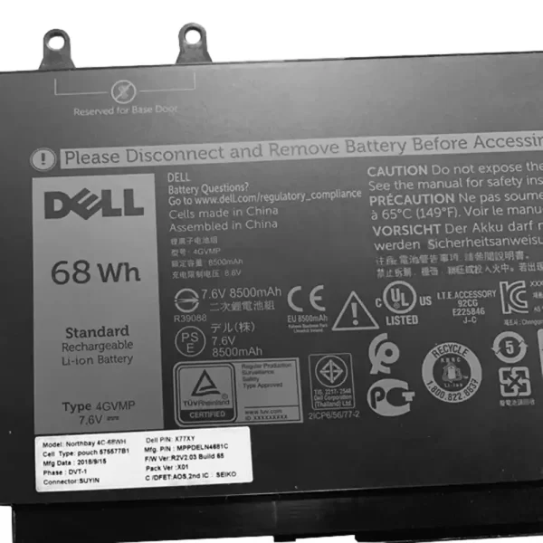 Акумулятор для ноутбука DELL 4GVMP - Зображення 3