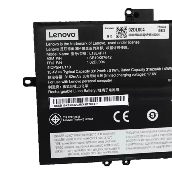 Акумулятор для ноутбука LENOVO Thinkpad X1C 2019 7th,Thinkpad X1C 2020 8th - Зображення 3
