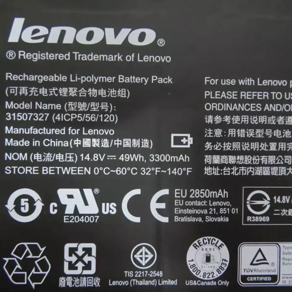 Акумулятор для ноутбука LENOVO 31507327 - Зображення 2