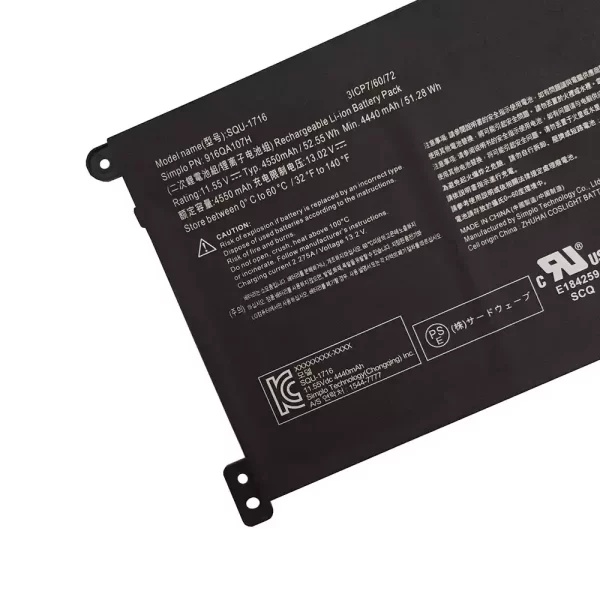 Акумулятор для ноутбука Hasee SIMPLO SQU-1716,916QA107H - Зображення 3