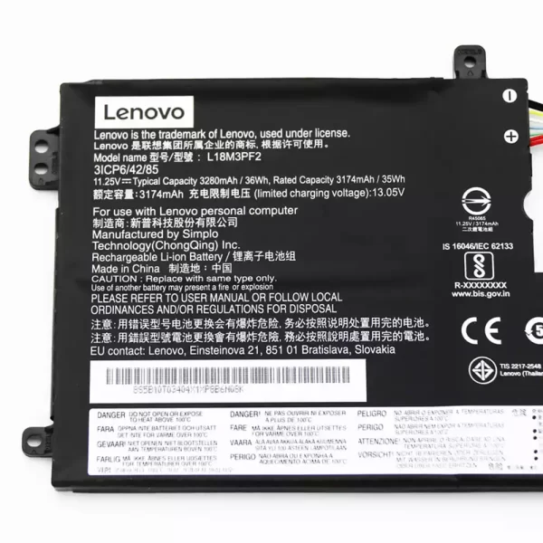 Акумулятор для ноутбука LENOVO L18M3PF2 - Зображення 3