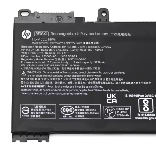 Акумулятор для ноутбука HP RF03XL - Зображення 3