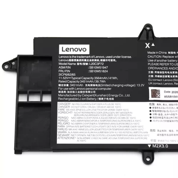 Акумулятор для ноутбука LENOVO L20C3P72 L20M3P72 L20D3P72 - Зображення 3