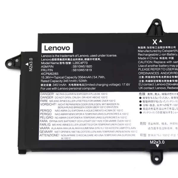 Акумулятор для ноутбука Lenovo Thinkpad X13 Gen 2 20XH 20XJ - Зображення 3