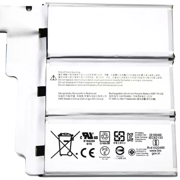 Акумулятор для ноутбука G3HTA049H Microsoft Surface Book 2nd 13.5 inch 1835 Keyboard - Зображення 3