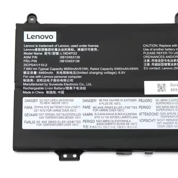 Акумулятор для ноутбука LENOVO L19D4PG2 - Зображення 3