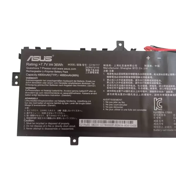 Акумулятор для ноутбука ASUS C21N1717 - Зображення 3