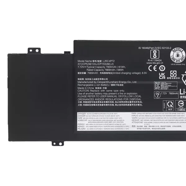 Акумулятор для ноутбука LENOVO L20C4PF2 L20D4PF2 L20M4PF2 - Зображення 3
