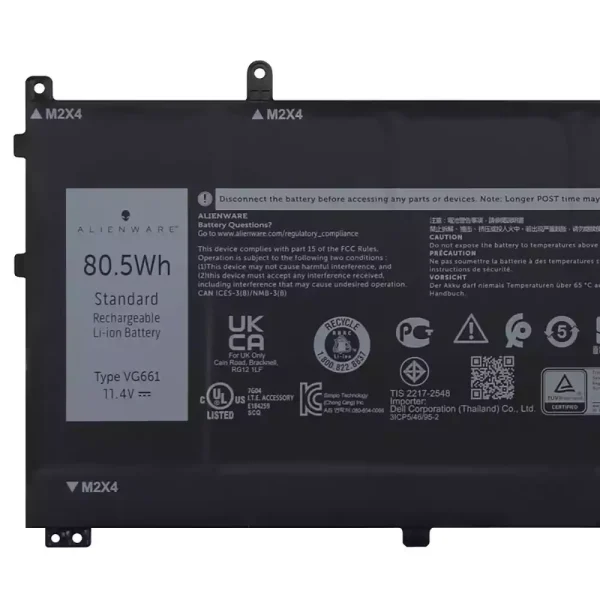 Акумулятор для ноутбука DELL VG661 V4N84,DELL Alienware x14 R1 R2 - Зображення 3