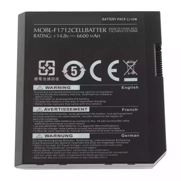Акумулятор для ноутбука DELL Alienware M17x L062056 MOBL-F1712CELL