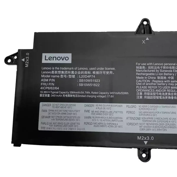 Акумулятор для ноутбука LENOVO L20M4P74 L20C4P74 - Зображення 2