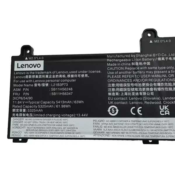 Акумулятор для ноутбука LENOVO L21B3P73 SB10W52010 5B10W51909 - Зображення 3