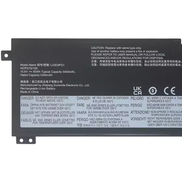Акумулятор для ноутбука LENOVO L23N4PG1 L23X4PG1 L23D4PG1 - Зображення 3