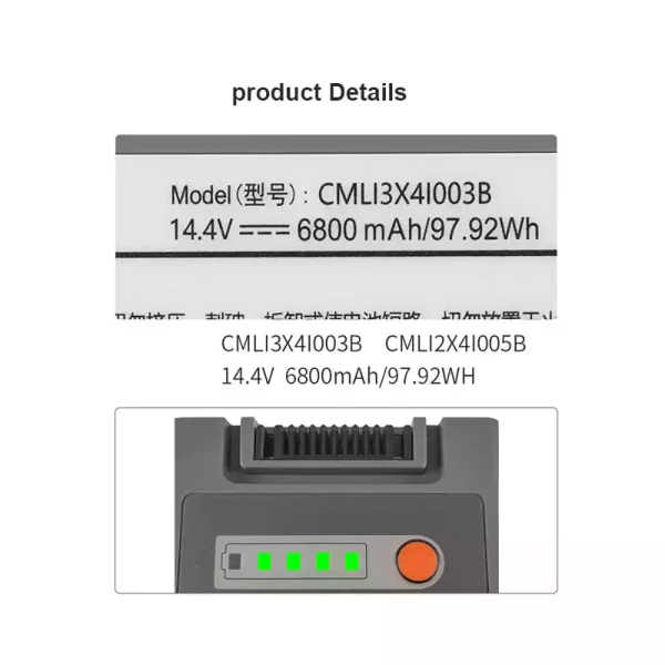 Запасний акумулятор для COMEN CMLI2X4I005B CMLI2X4I002B - Зображення 4