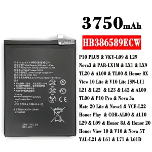 Акумулятор телефон HB386589ECW для HUAWEI P10 PLUS /Nova3 / Honor 8X / View 10 Lite / P10 Pro / Nova 3a / Mate 20 Lite / Nova4 / Honor 8A / Honor 20 / Honor View 10 / Nova 5T