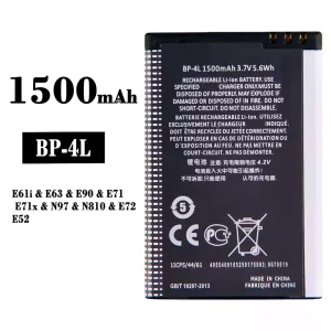 Акумулятор телефон BP-4L для Nokia E61i/E63/E90/E71/E71x/N97/N810/E72/E52